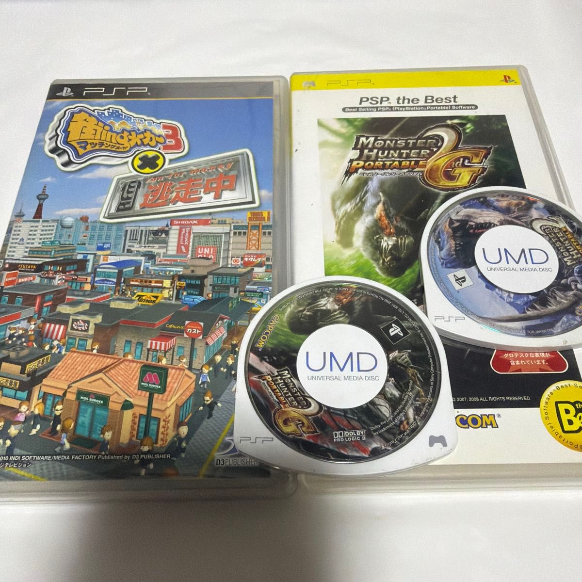 PSP Gai-ing Manufacturer 3x Touchuu Naka & Monster Hunter Portable 2nd + 2ndG ×2-pack, total 4 pieces set Junk