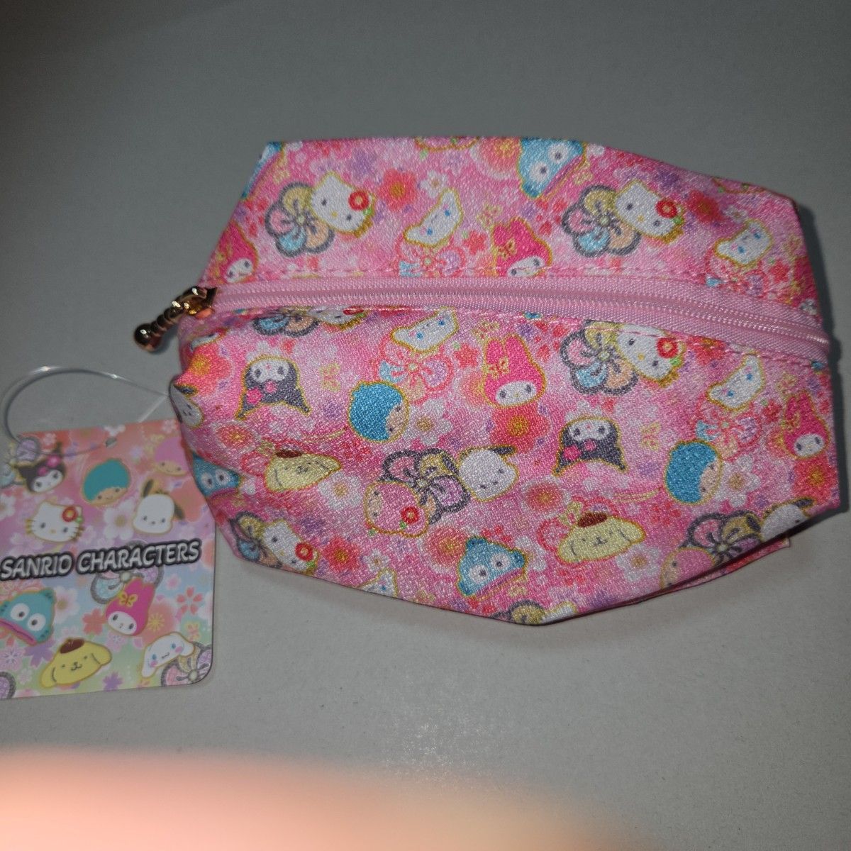 Sanrio Characters Pouch Pink Hello Kitty My Melody Kuro‑mi