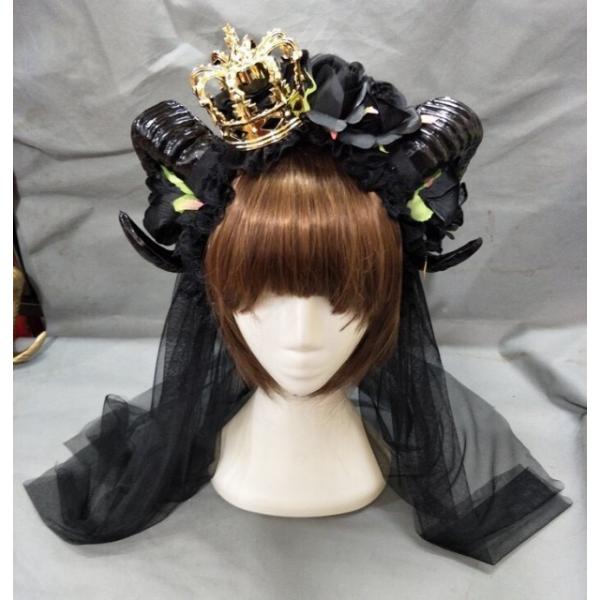 ハロウィン コスプレ パーティー 王冠 角カチューシャ 悪魔 魔王の角 ゴスロリ 仮装 グッズ イベント お遊戯 パーティー 贈り物 ゴシック 在庫限り