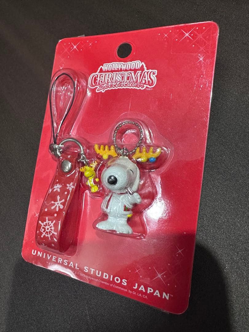 USJ Christmas Snoopy Mobile Phone Strap, Unopened, Vintage