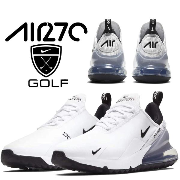 耐克 Air Max 270 高尔夫球鞋 白色 黑色 纯铂金 NIKE AIR MAX 270 GOLF 白/黑-纯铂金 ck6483-102