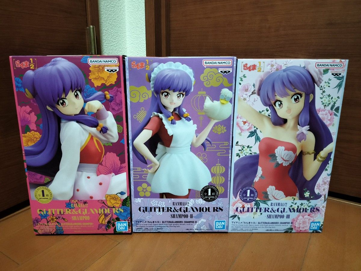 TV Anime "Ranma 1/2" GLITTER & GLAMOURS Shampoo, Shampoo II & Shampoo III Figure Set (3 Figures Complete)