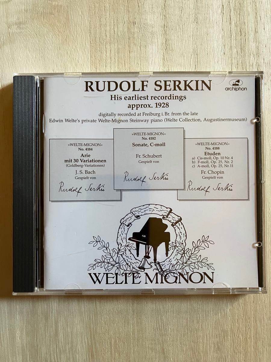 ルドルフ・ゼルキン Rudolf Serkin 1928年録音集 CD バッハ シューベルト ショパン