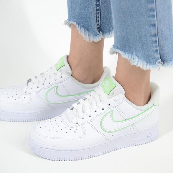 NIKE W AIR FORCE 2007年款耐克女士空军一号女式运动鞋 白绿色 io4226-103