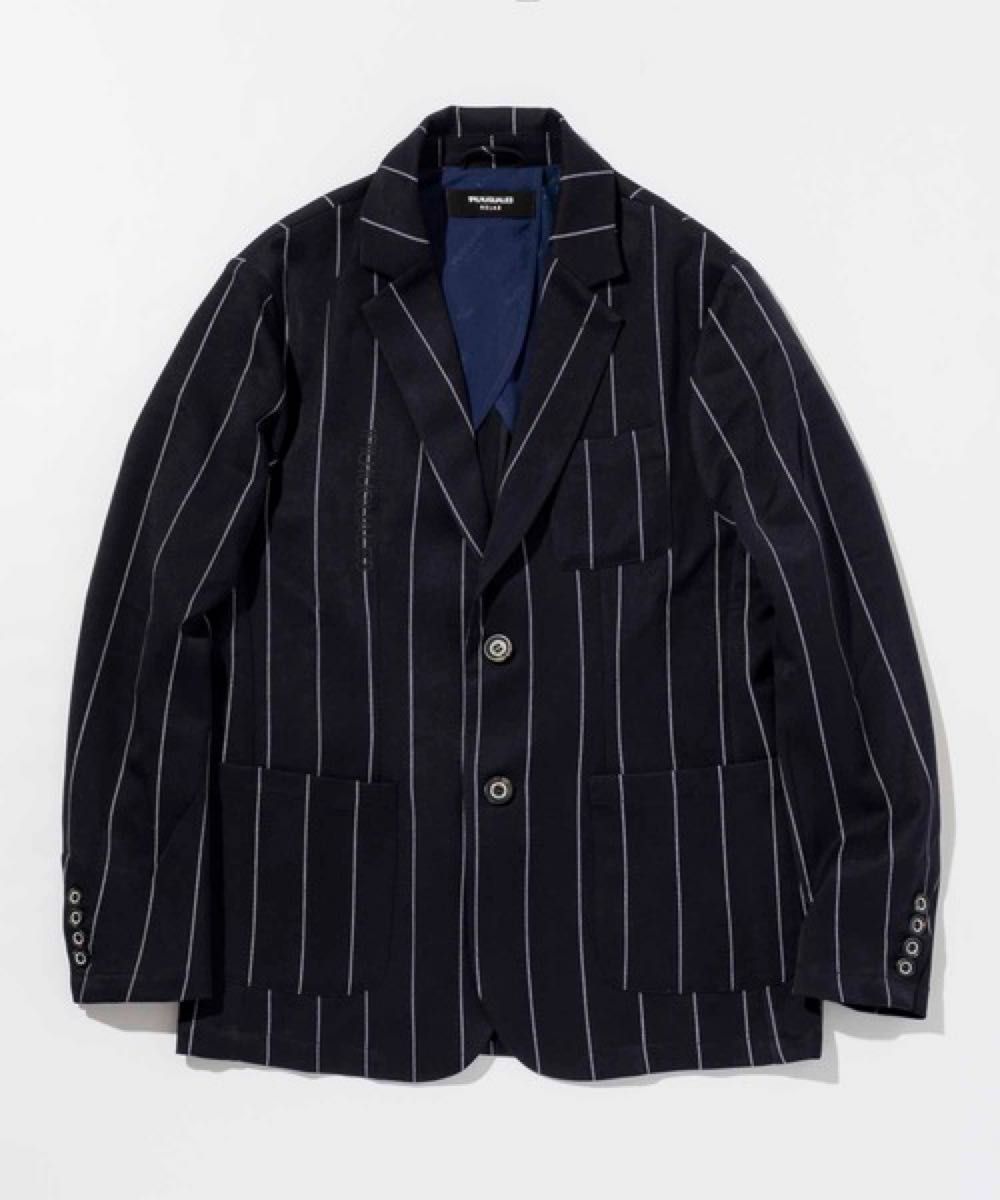 新品 IU1UGUALE3 RELAX UNOPU UNO GUARETRE 夹克 弹力面料 2XL Logo纽扣 藏青色 大码