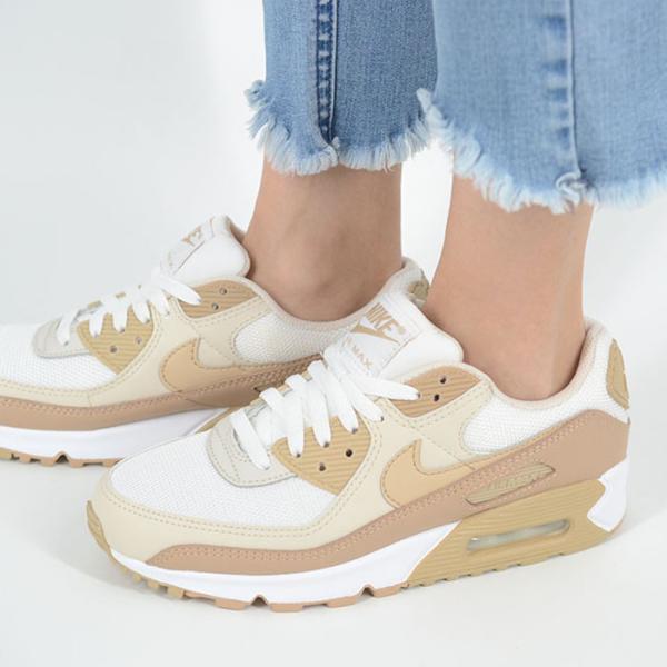 NIKE WMSN AIR MAX 90 耐克女士 Air Max 运动鞋 白色浅棕色 im4613-200