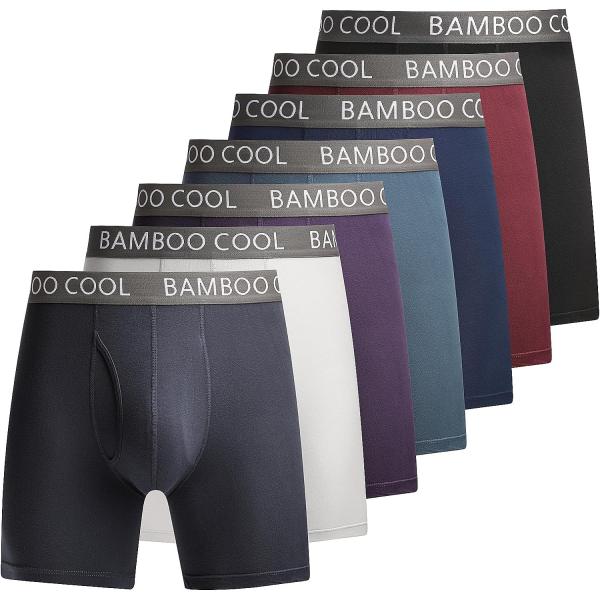 【并行进口产品】BAMBOO COOL Men's Underwear Boxer Briefs Soft Comfortable Bamboo Vis