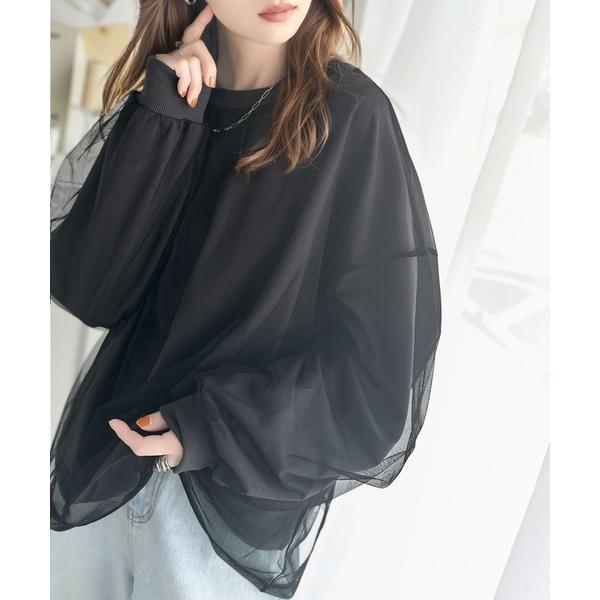 The t-shirt "JaVa Java Collaboration" is good at layering. tulle layered back print mini-hair long sleeve Ron T ladies