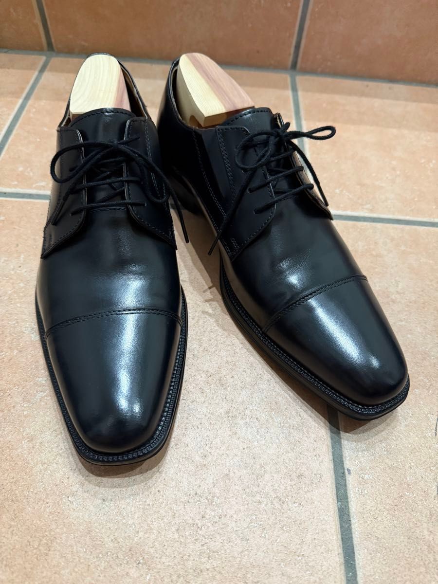【美品】Hawkins霍金斯男士商务鞋直板黑皮鞋真皮26.5礼服鞋