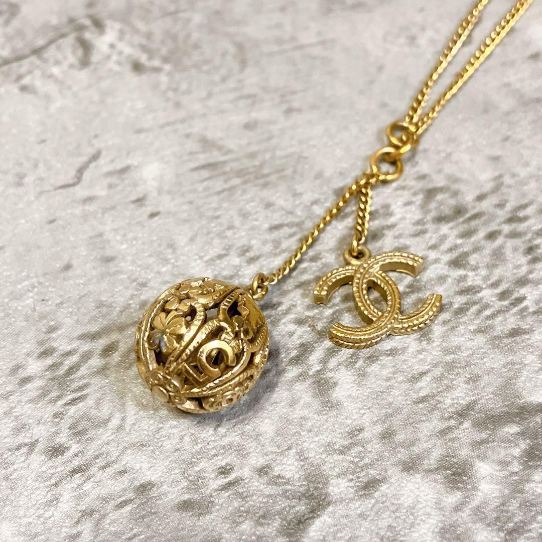 【廃盤 激レア】CHANEL ネックレス ココマーク アイコン ボール シャネル　ゴールド オールド ヴィンテージ