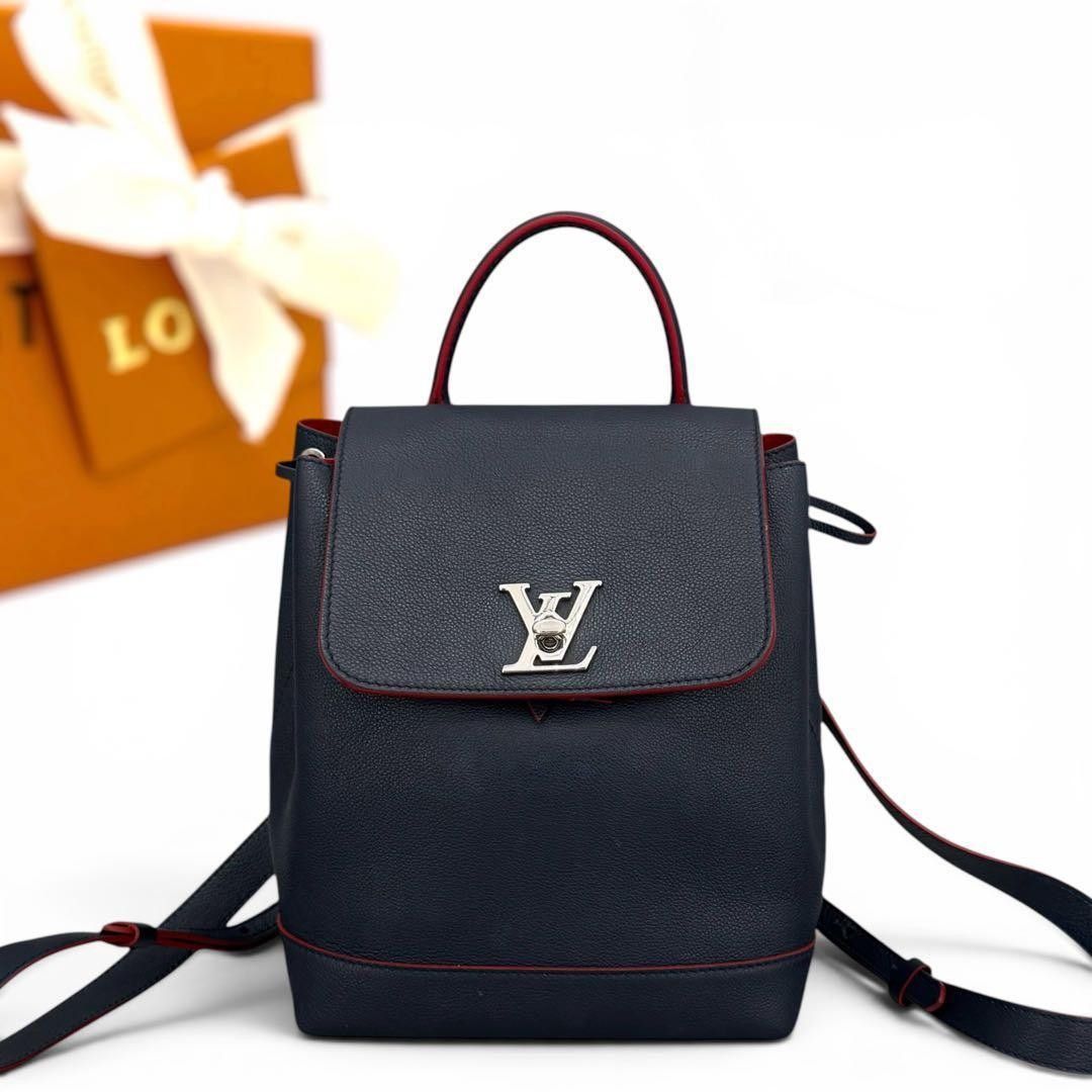 超極美品 ルイヴィトン ロックミー バックパック レザー マリーヌルージュ LOUIS VUITTON リュックサック