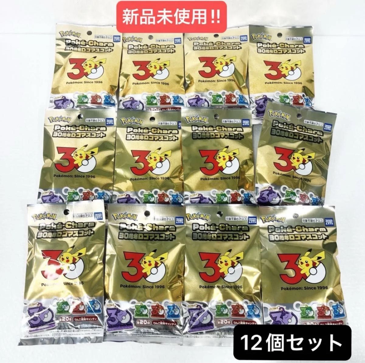 【全新未使用】宝可梦 Pok-Charm 30周年Logo挂饰 12个套装