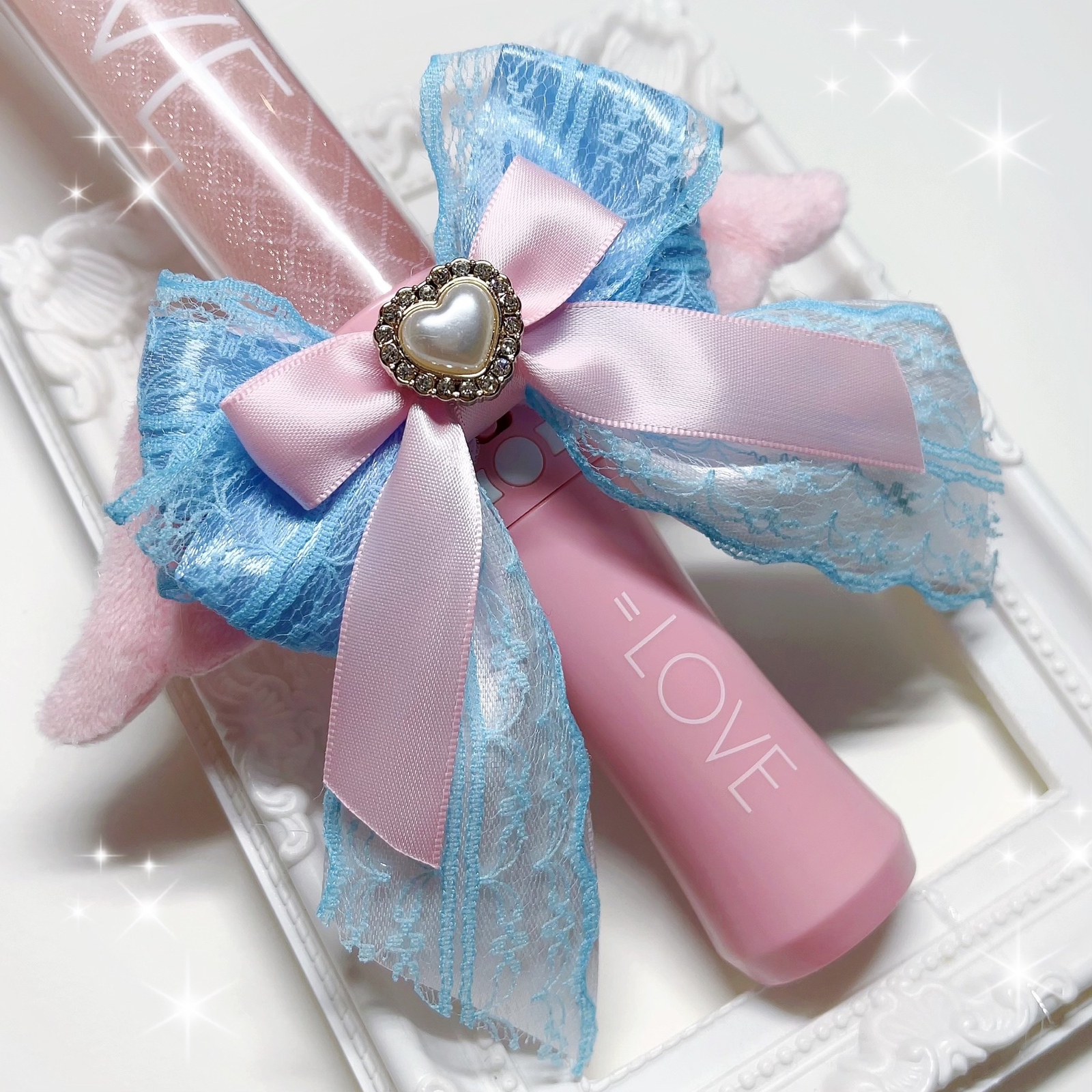 🌸再贩金布雷丝带笔灯丝带粉色淡蓝色羽