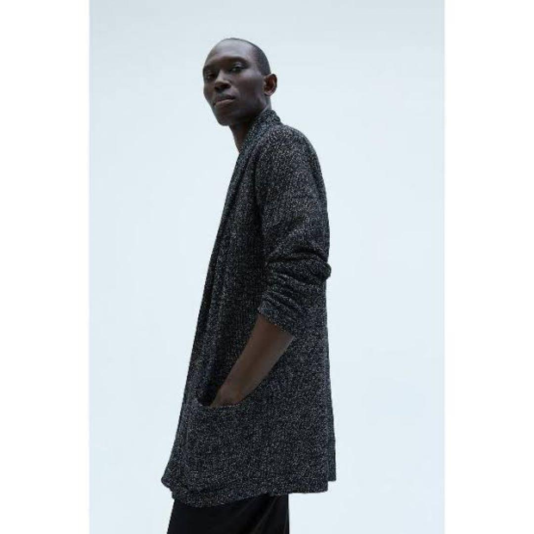 ZARA 男士披肩领长款开衫 M 黑色