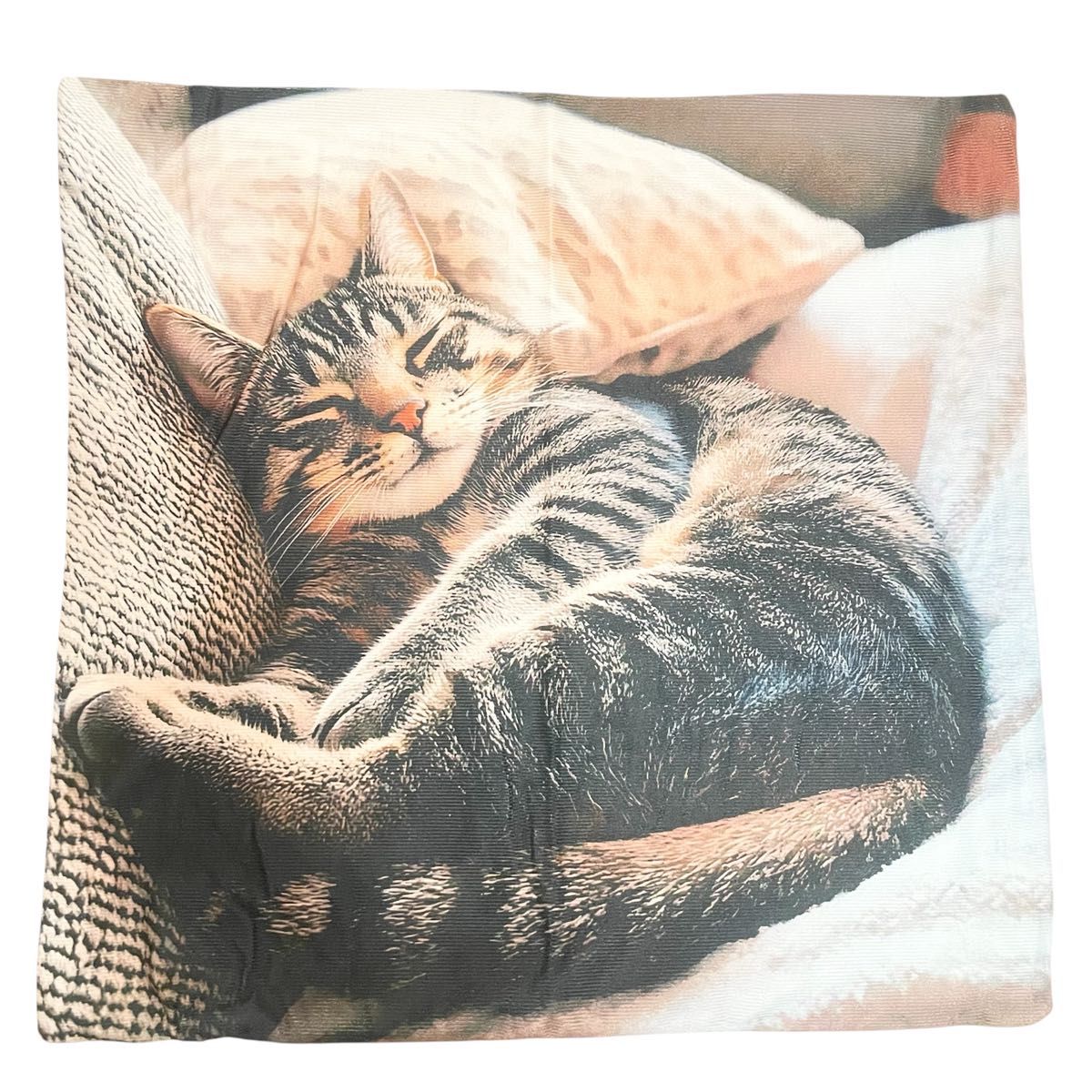 キジトラ クッションカバー 猫 リアル プリント キャット 印刷 カバー インテリア 模様替え キジ猫