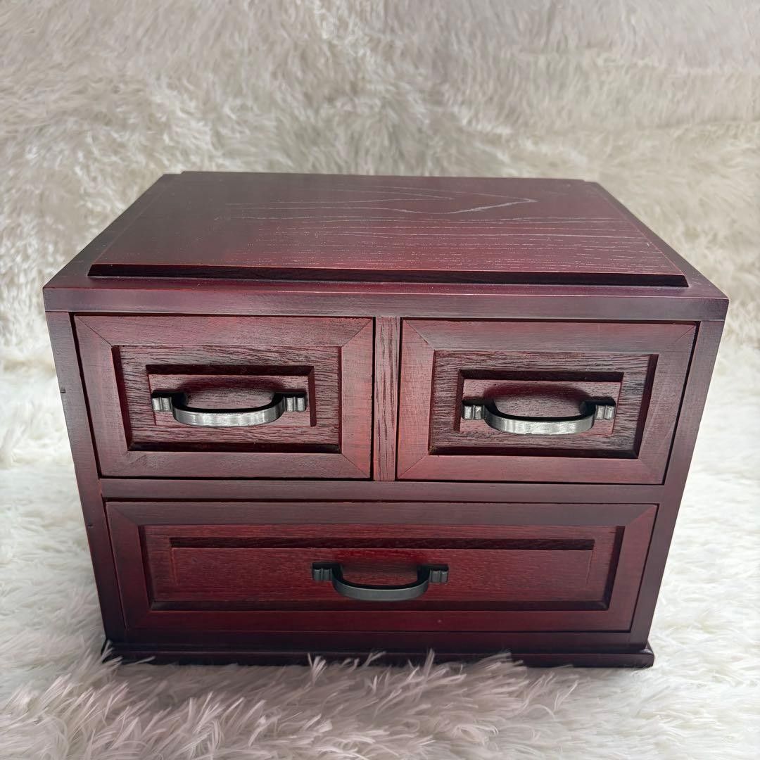 WOODWARE-KS 木製 ミニチェスト 3段 小物入れ 卓上収納
