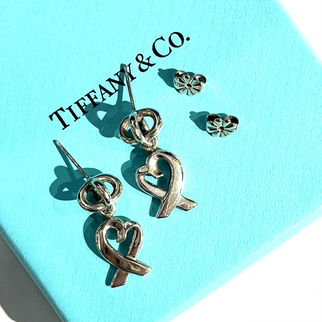 【 TIFFANY & CO .】1890年 施温格拥抱心形耳环/925纯银/象征爱情的杰作/复古蒂芙尼饰品/古董老款蒂芙尼/圣诞礼物