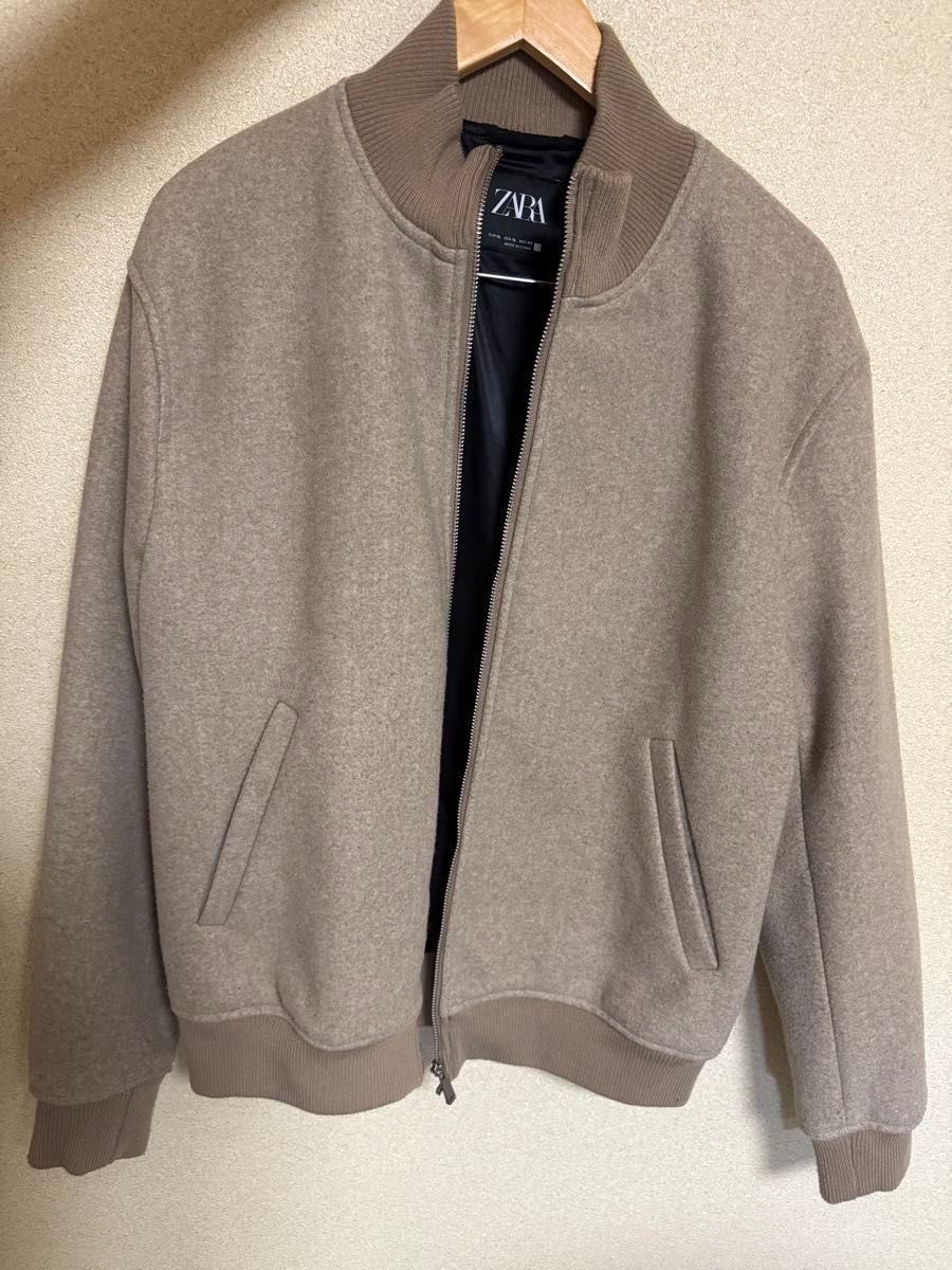 ZARA 男士拉链开衫夹克 米色系