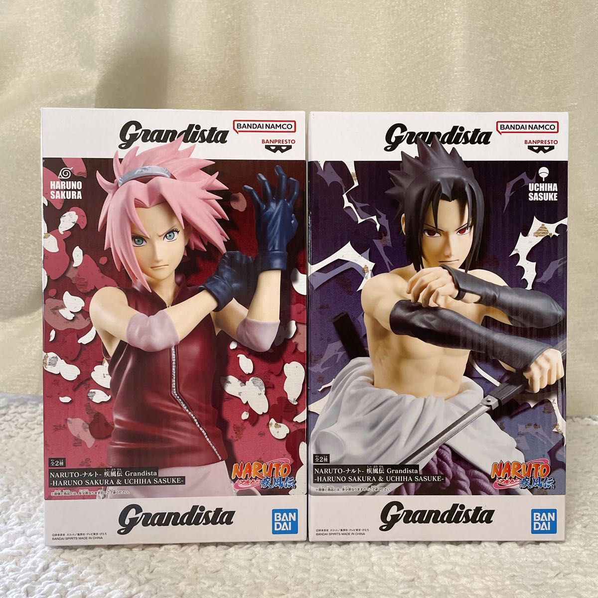 NARUTO-火影忍者- 疾风传 Grandista 春野樱 宇智波佐助 手办 2种套装