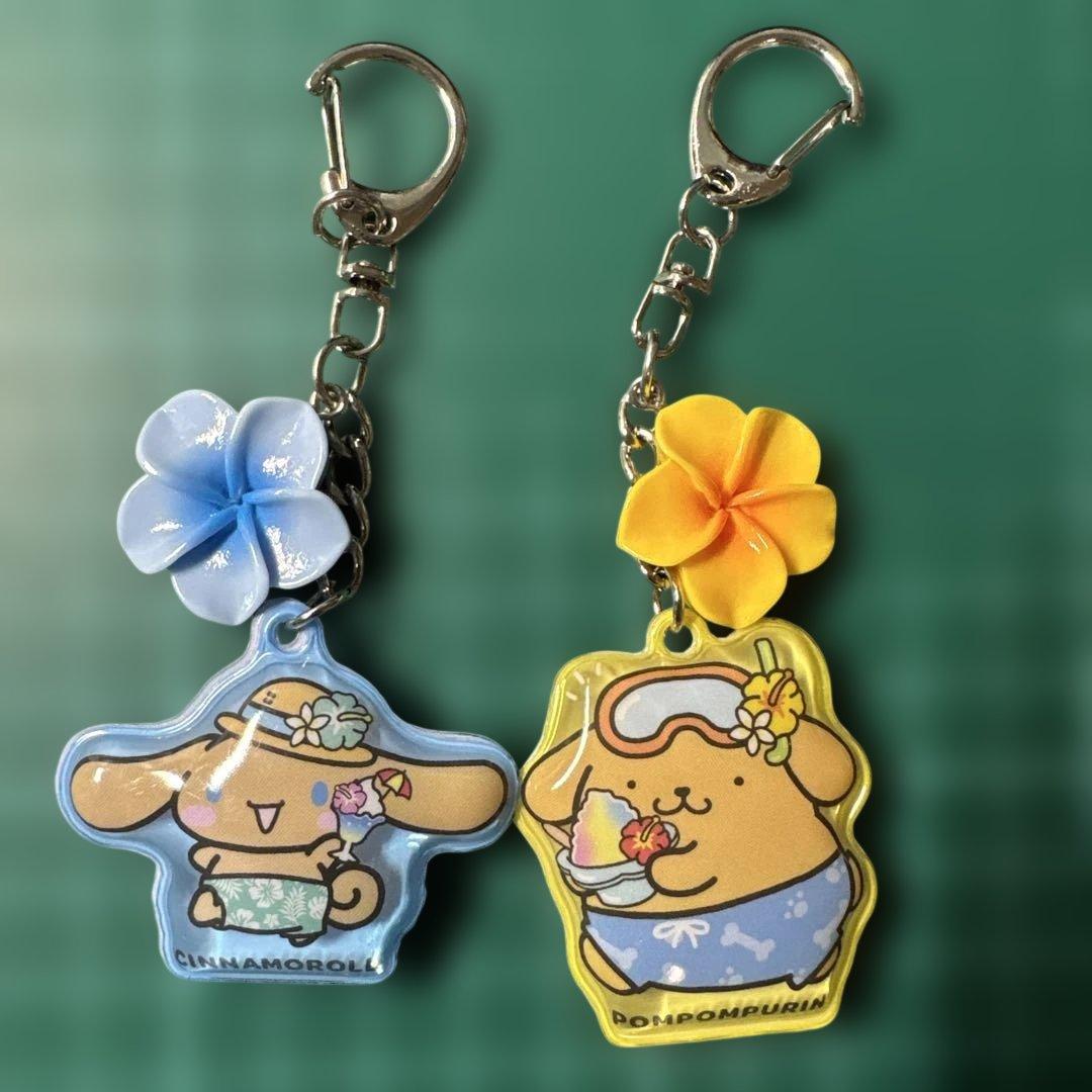 Sanrio Cinnamoroll Pompompurin Uru-Churu Keychain 2-Piece Set