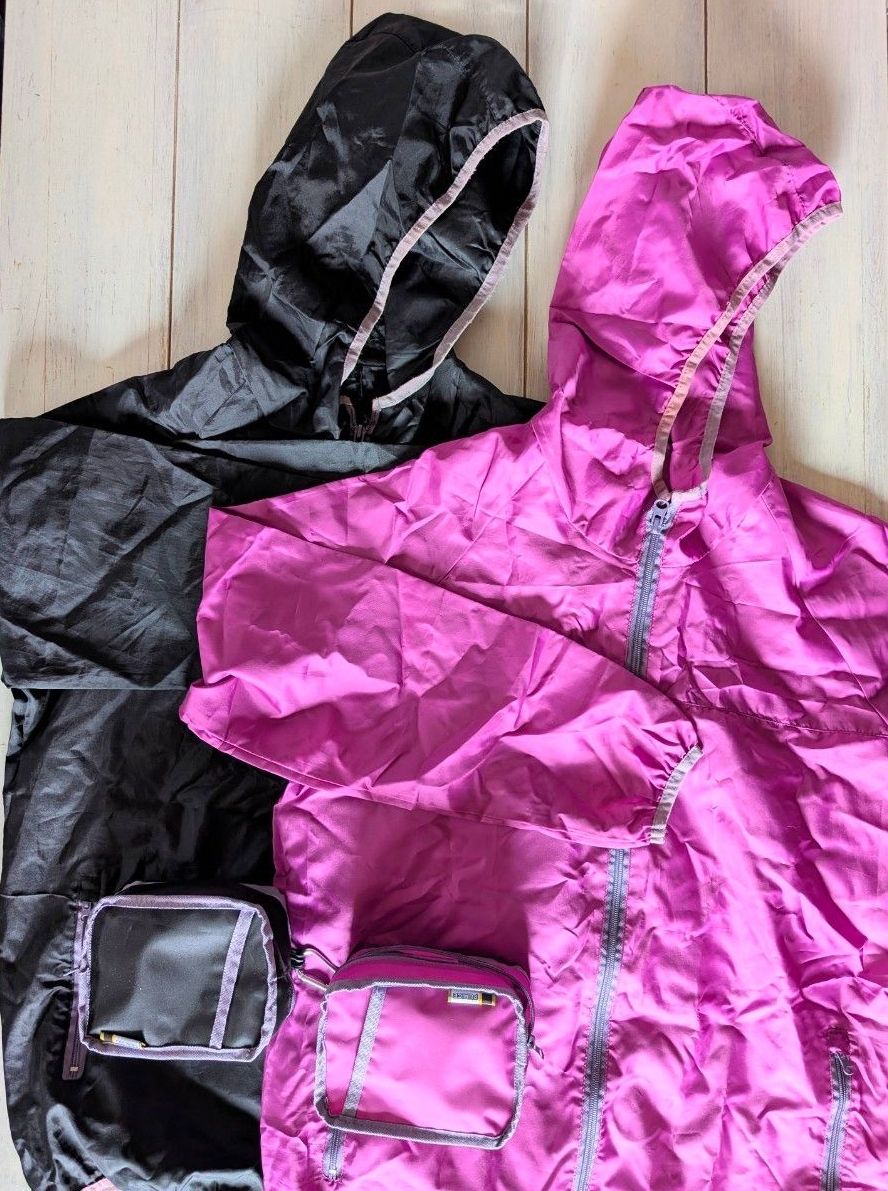 Portable Hoodie 2-Pack Black & Pink with Storage Pouch