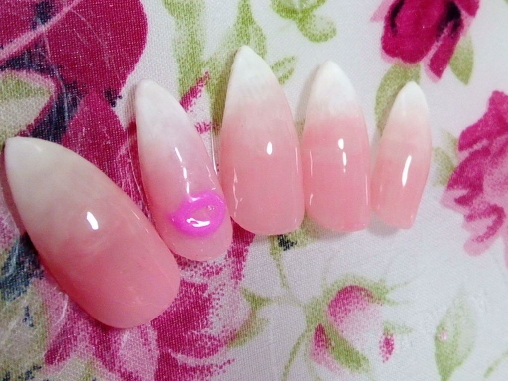 Gel Nail Tips ☆ Press-On Nails ~ Baby Boomer❤ 3D Lip Print Nails❤