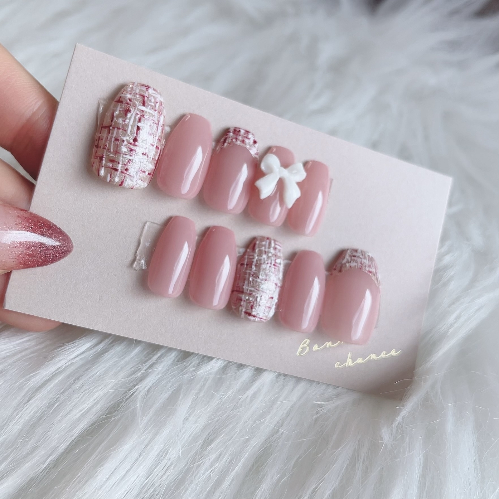 Tweed Nail Pokopoko Tweed Nail Nail Nail For Age Nail Autumn Winter Nail Spring Nail Dating Nail Bridal Nail French Nail