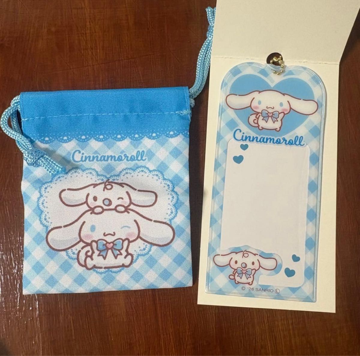 Sanrio Name Keychain, Daiso, Seria, Can Do, Cinnamon, Cinnamoroll, Small Drawstring Pouch