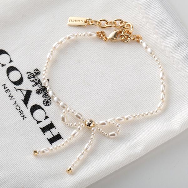 COACH教练手镯581189女士饰品丝带珍珠调GLD107