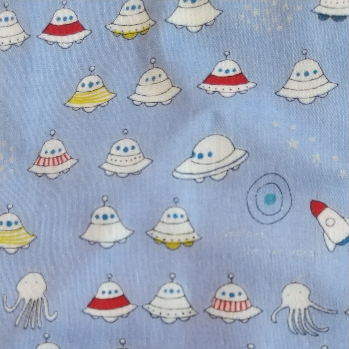 最后! 46-UFO 火箭 外星人 星星 星 双层纱布面料 棉质小林