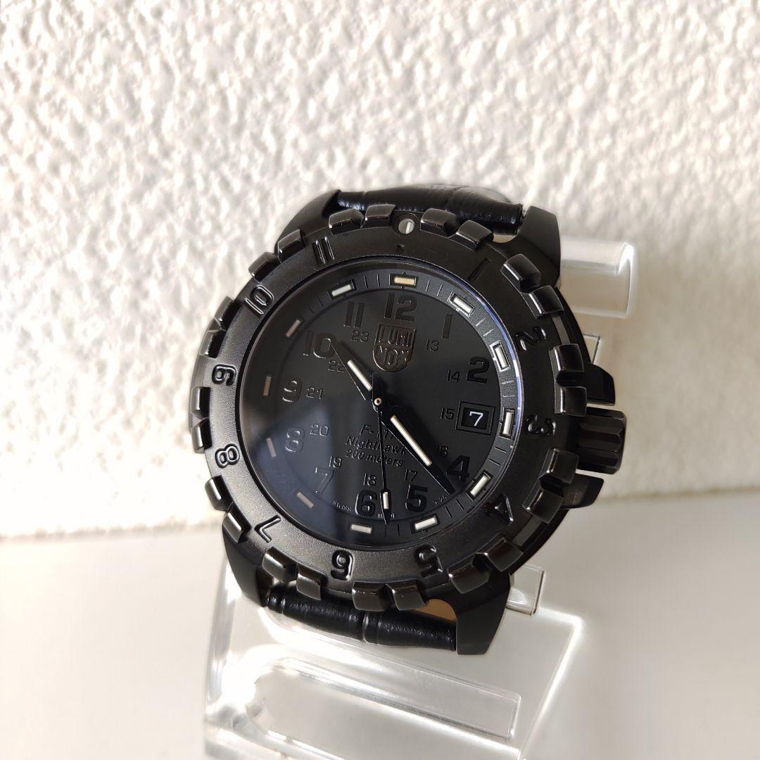 Luminox男士黑色潜水军用皮革表带