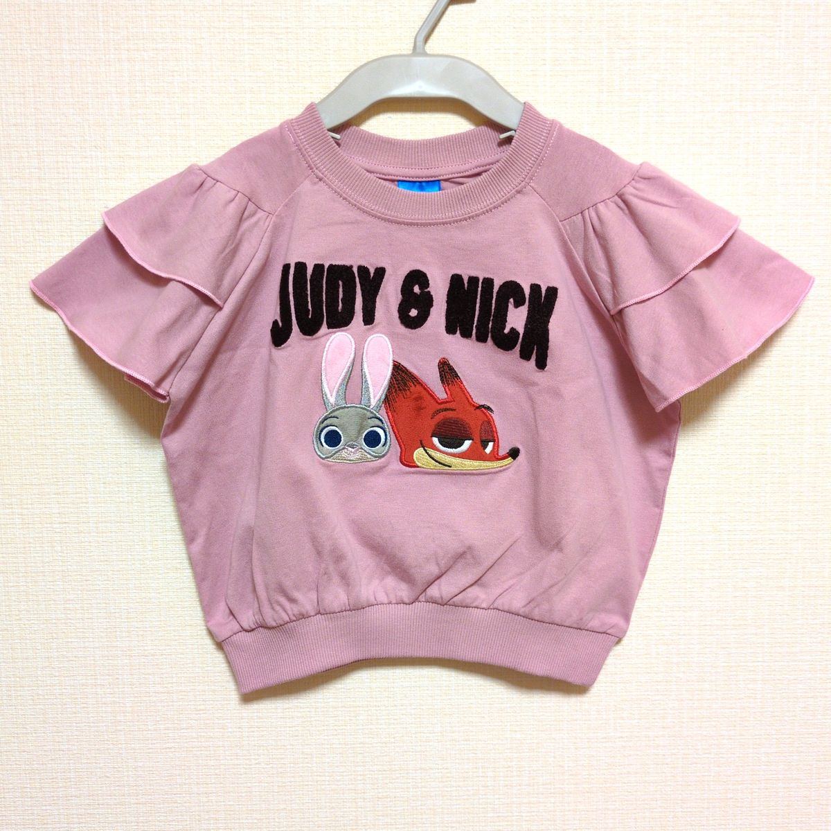 Zootopia Judy & Nick Embroidered T-Shirt Pink 90cm Shimamura Disney Kids