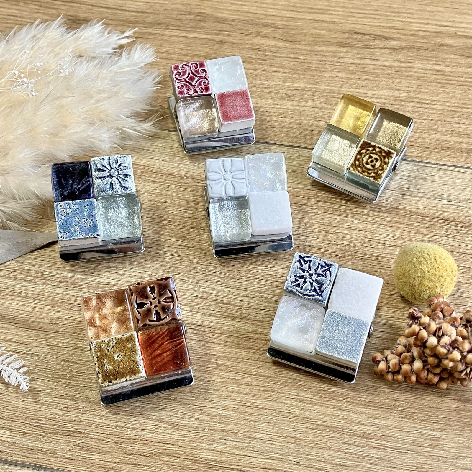 像宝石一样的磁铁夹 ☆ pave juel马赛克瓷砖礼品内庆祝文具steshonaly职场储物柜家庭冰箱白板时尚可爱