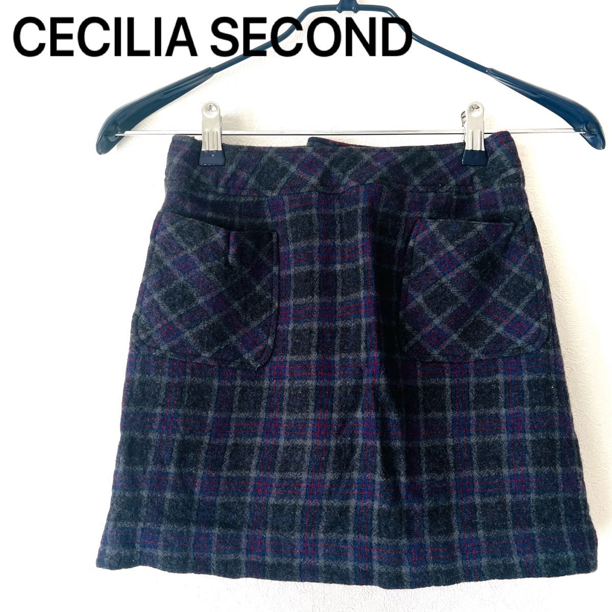 CECILIA SECOND ミニスカート　チェック　日本製　ポケットあり