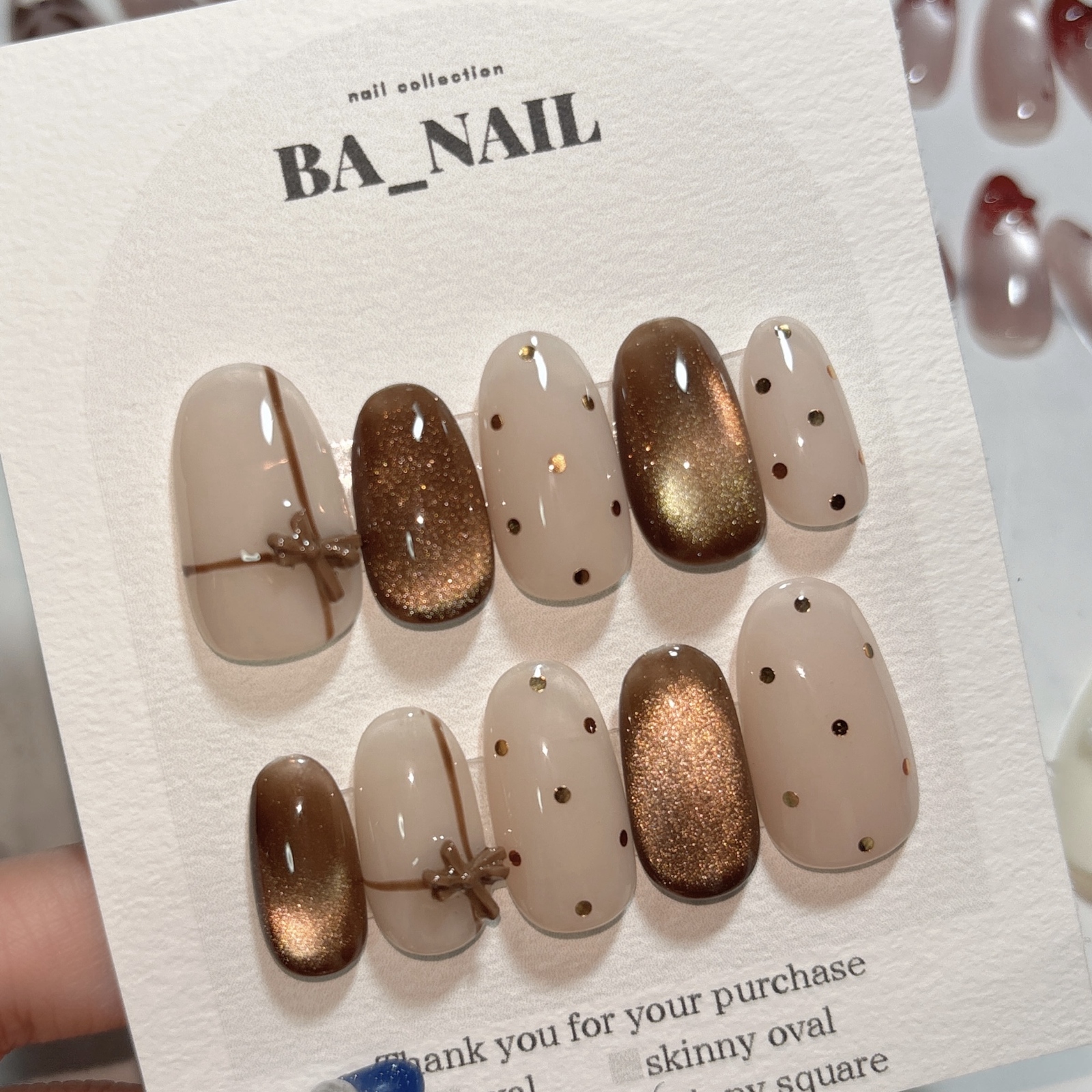 【Sparkle Nail*・】 Nail Tips Girly Dot Ribbon Magnet Fine Particle Magnet