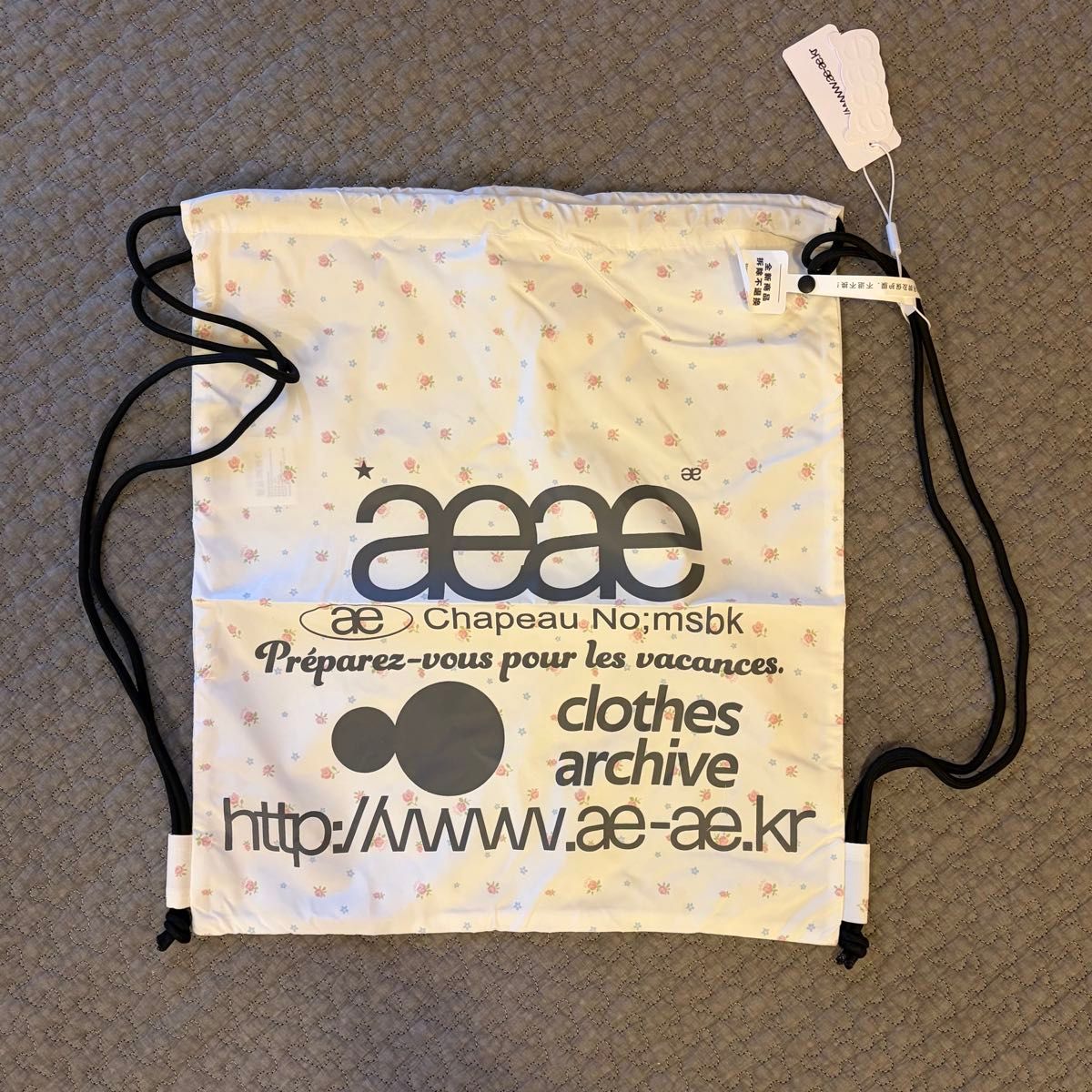 【新品】 aeae 背包 花卉图案 白色