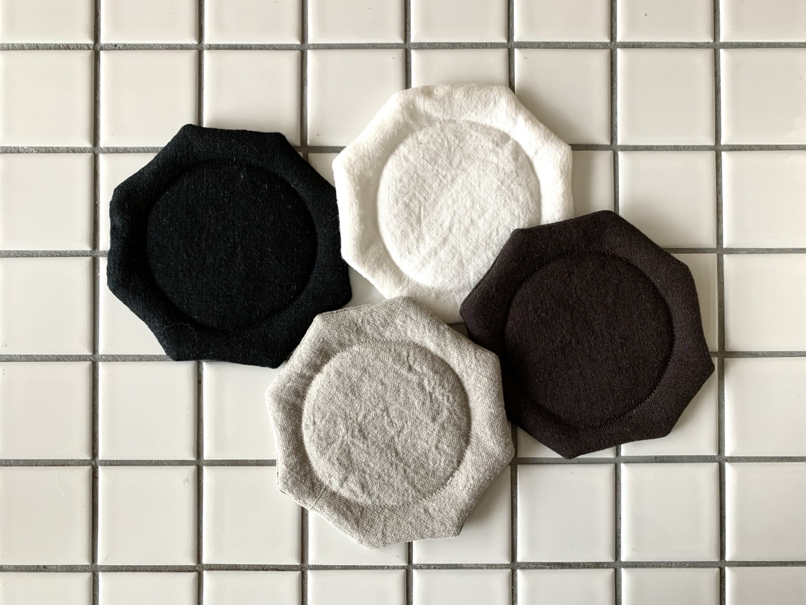 Octogonale Coaster 比利时亚麻八角杯垫 家用咖啡馆餐桌垫餐垫零食垫展示垫