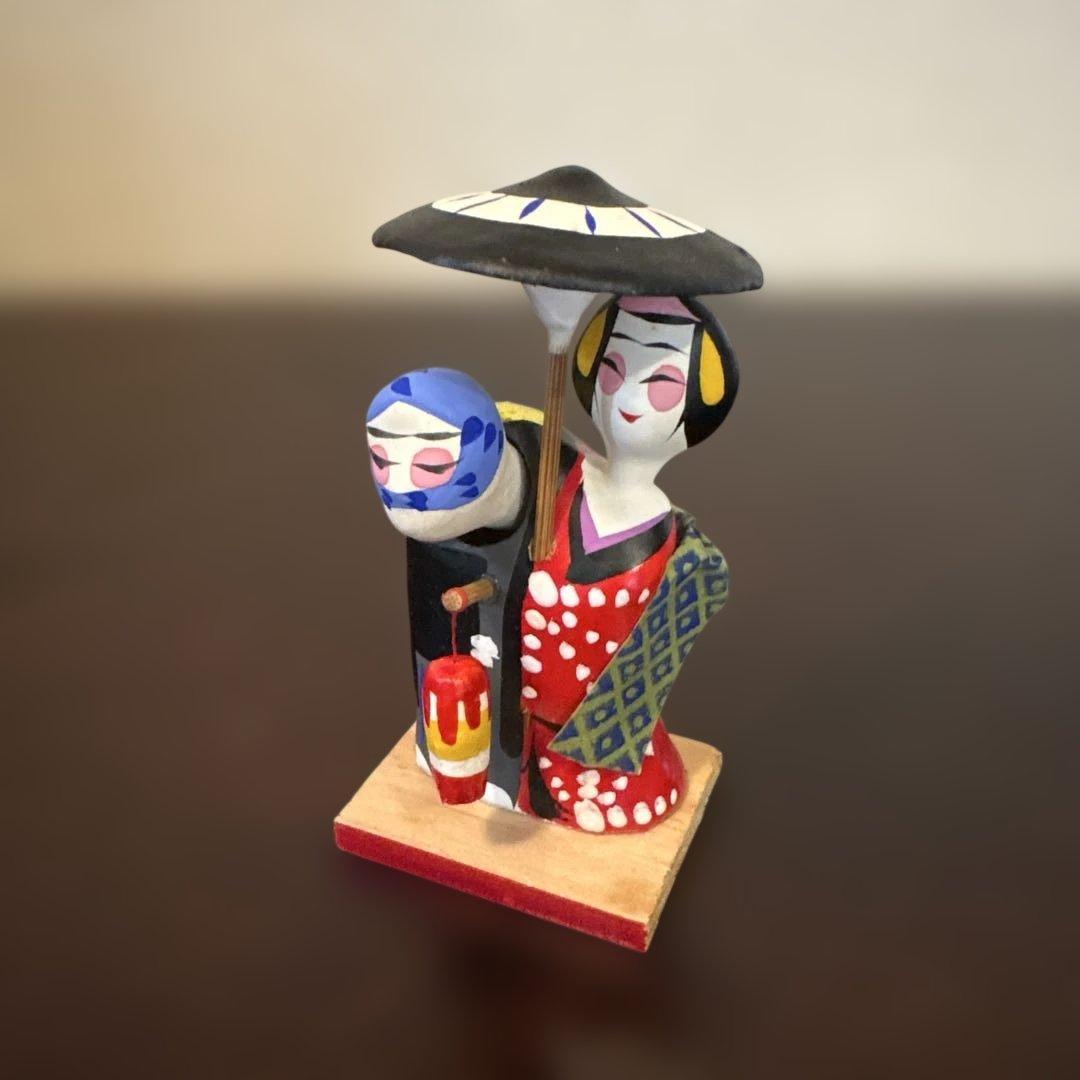 土佐乡土玩具 摇头人偶和尚发簪传统工艺品