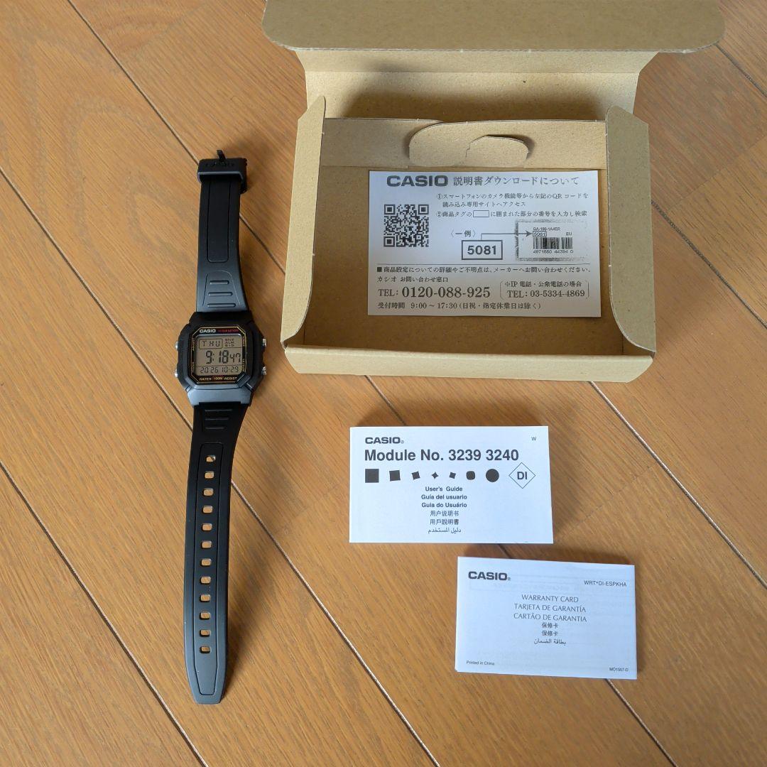 CASIO W-800H Black Gold LCD Watch Overseas Model