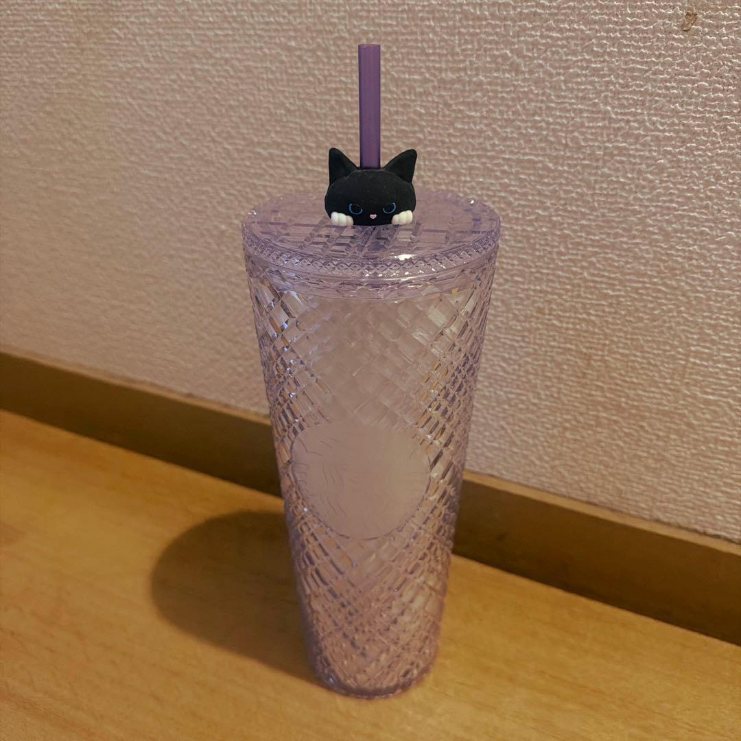 Starbucks Cat Figure Tumbler - Purple