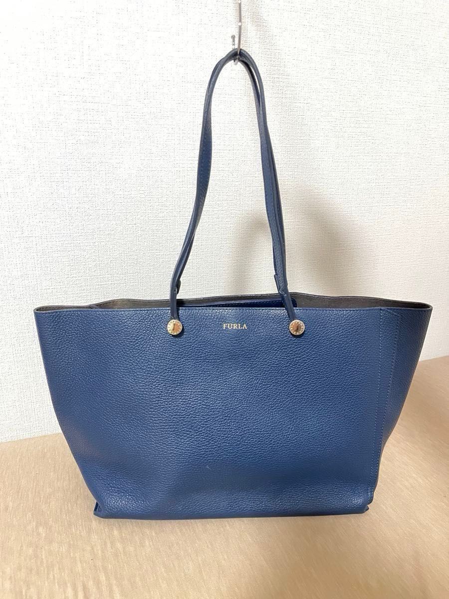 FURLA Furla Eden Tote Bag Navy Leather A4