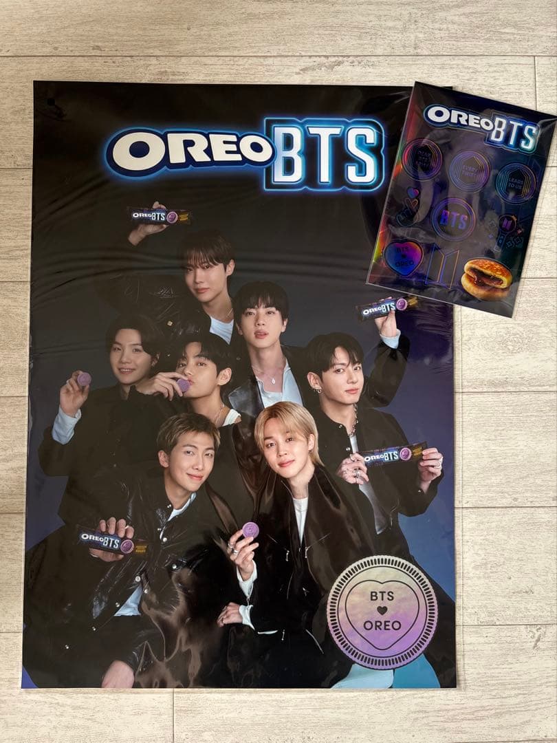 【1套限定值以下】BTS × OREO合作海报 + 贴纸韩国限定