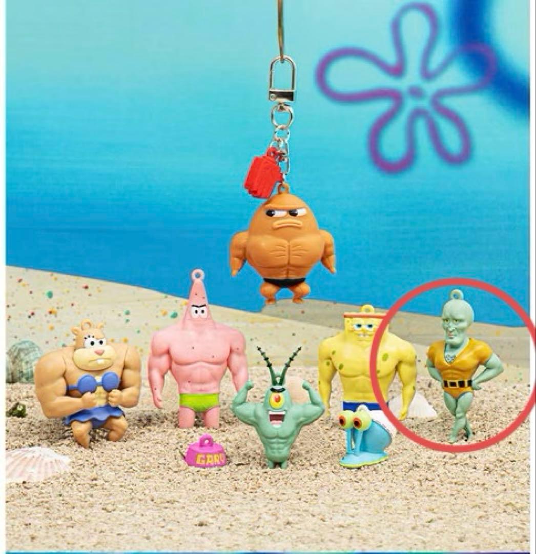 【New】Korea Exclusive SpongeBob Muscle Figure Keychain Icaldo