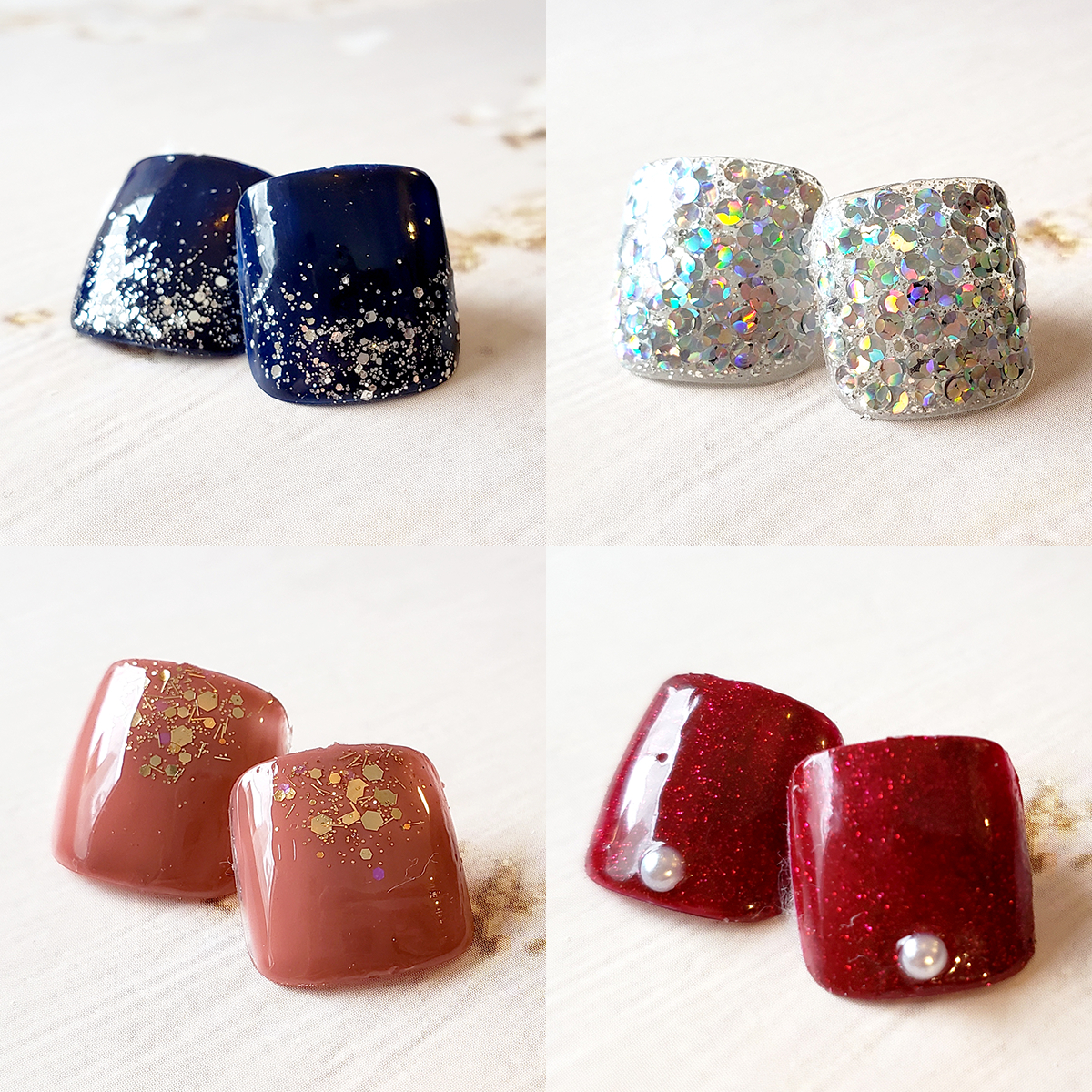 [Free shipping trial price] pedicure tip nail tip foot adult girls can freely choose different sizes and designs on the left and right removable nail foot gel nail for adults flchall02