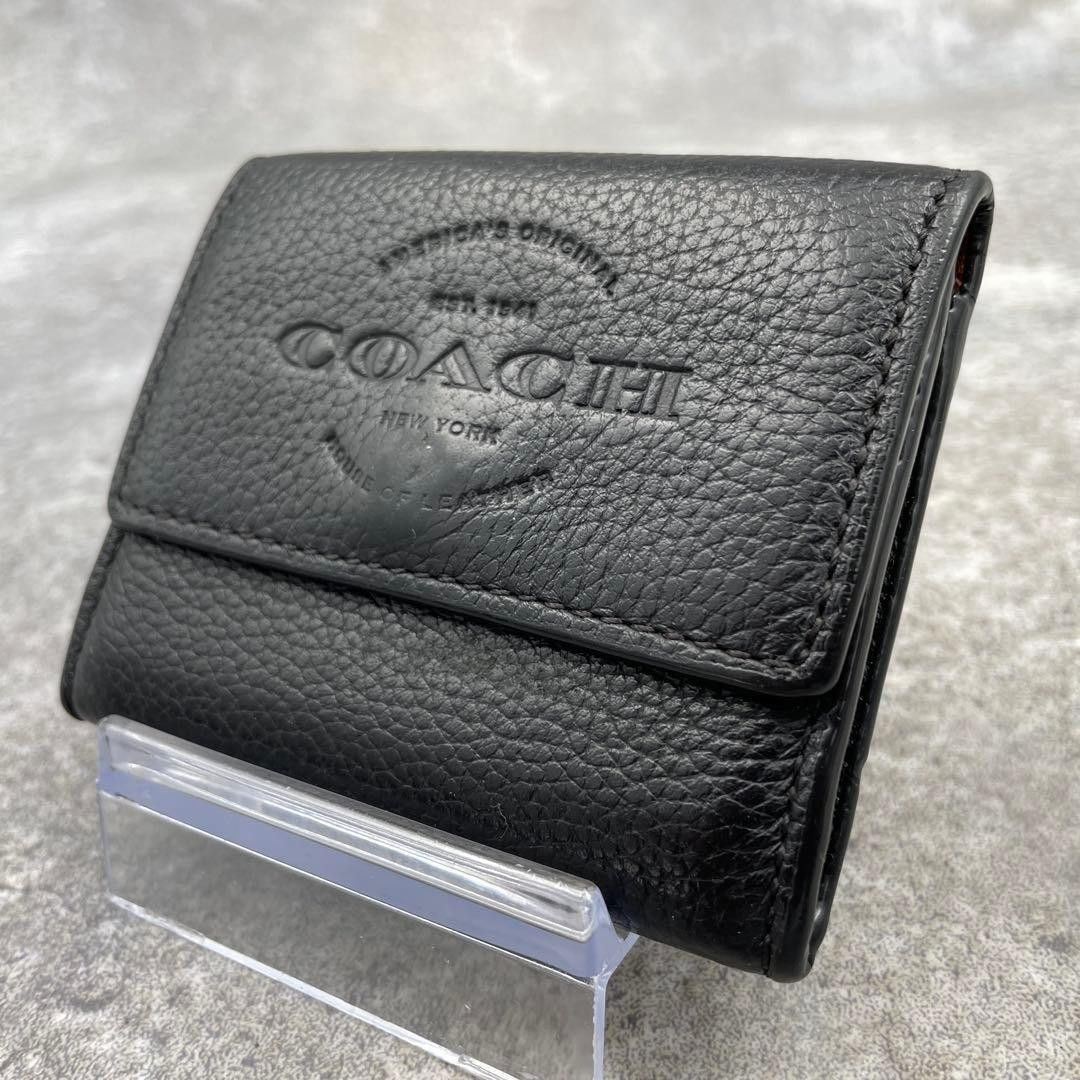 ■外观品相极佳■ COACH 柯尔驰 F24652 皮革小零钱包 黑色