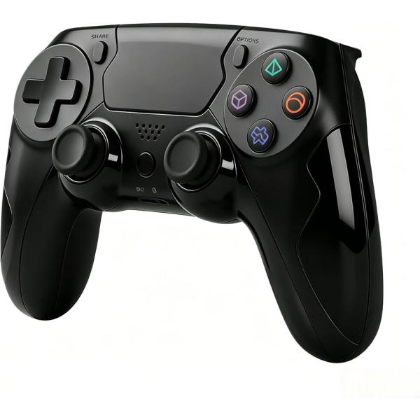 PS4手柄 电脑游戏手柄 电竞专用 无线游戏控制器 1000Hz轮询率(黑色)