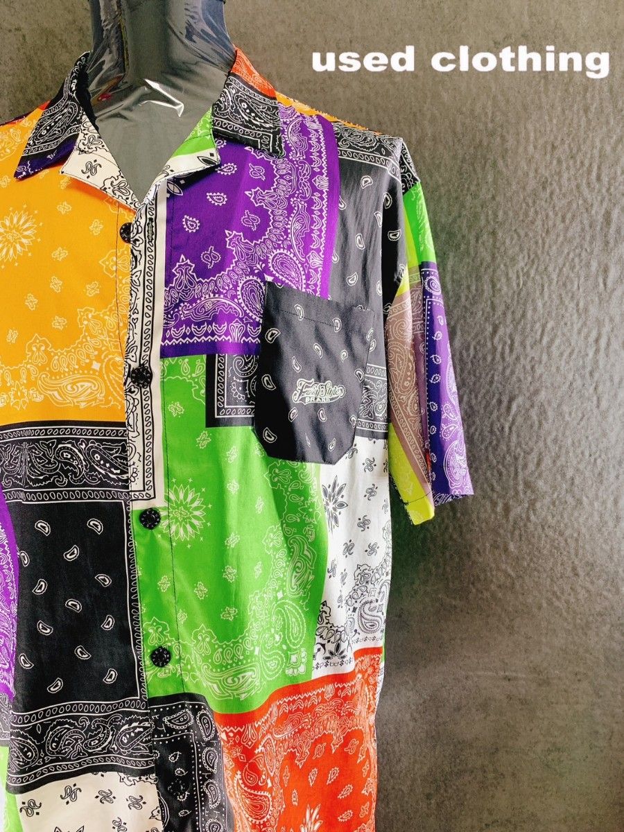 【VINTAGE】MULTI COLOR BANDANA PAISLEY SHIRT ①