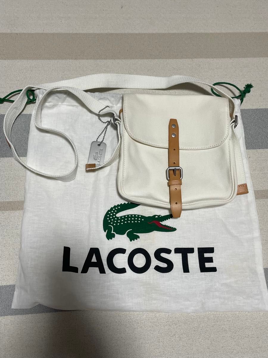 LACOSTE Lacoste Shoulder Bag White with Crocodile Logo
