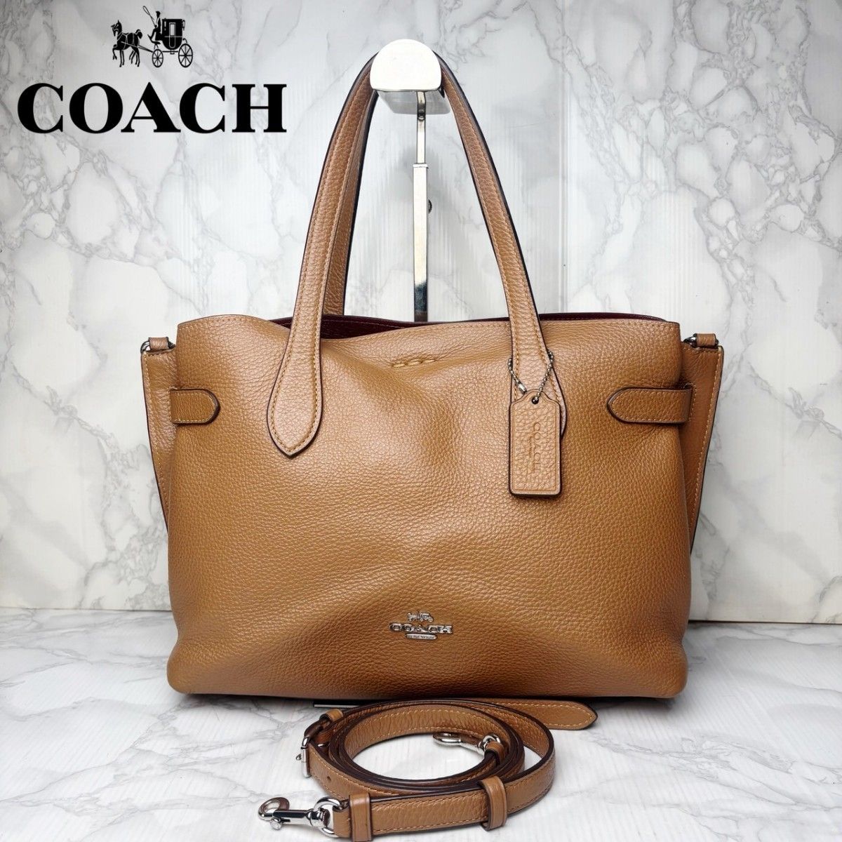01未使用级COACH教练2WAY手提包挎包斜挂三室结构