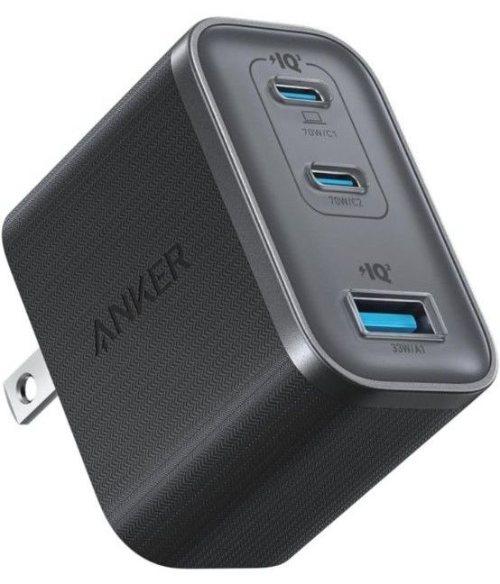 Anker 735 Charger (GaNPrime 65W) 三端口快速充电器 黑色